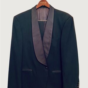 Formal Tuxedo 3 piece Black Shawl Lapel Designer  44 R